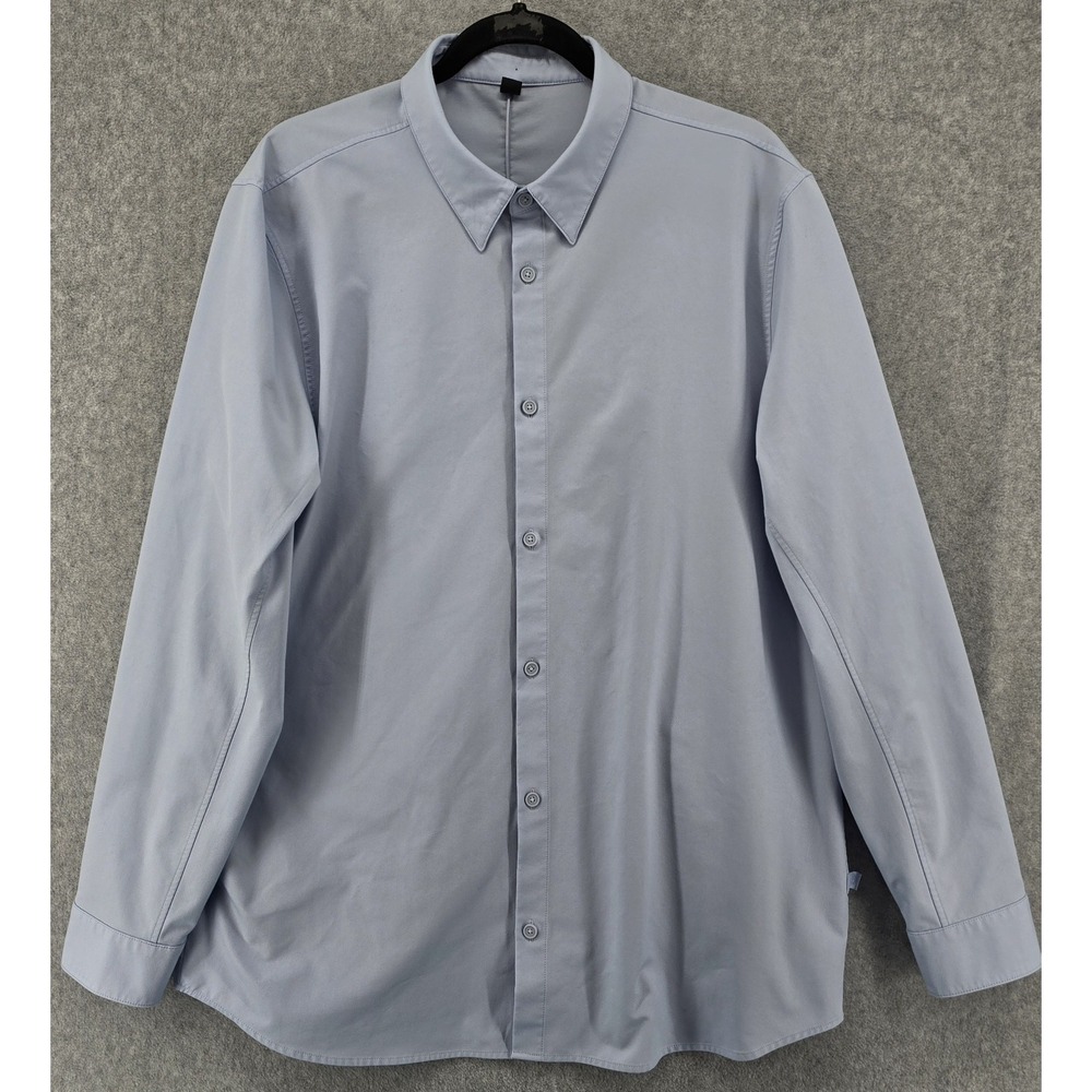 Lululemon Commission Shirt Mens XL Long Sleeve Button Light Blue Stretch‎ Soft